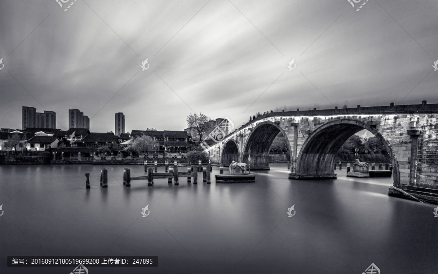 杭州,拱宸桥黑白照片
