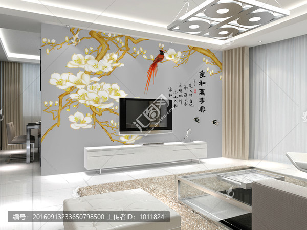 玉雕玉蘭花電視背景