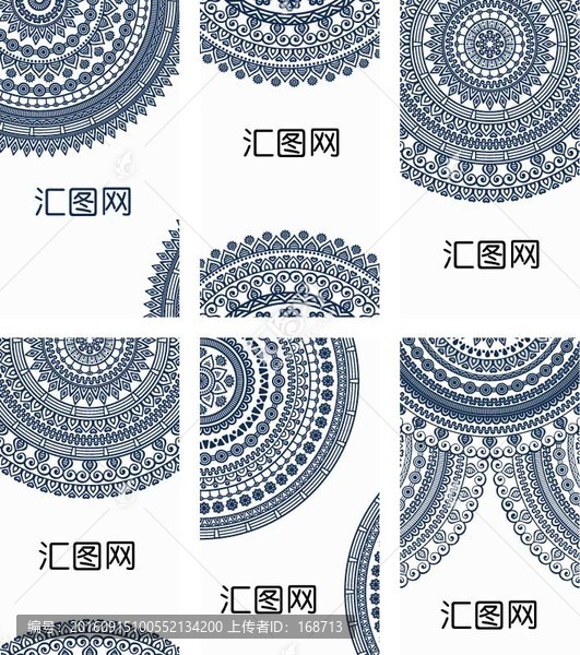 曼陀羅花紋風格卡片模板設計