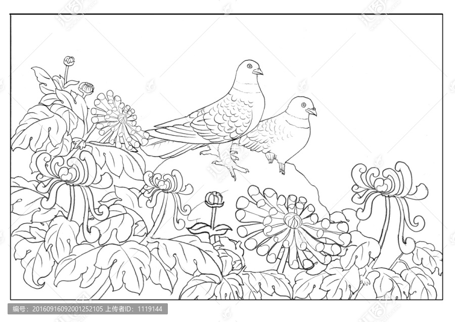 花鳥浮雕