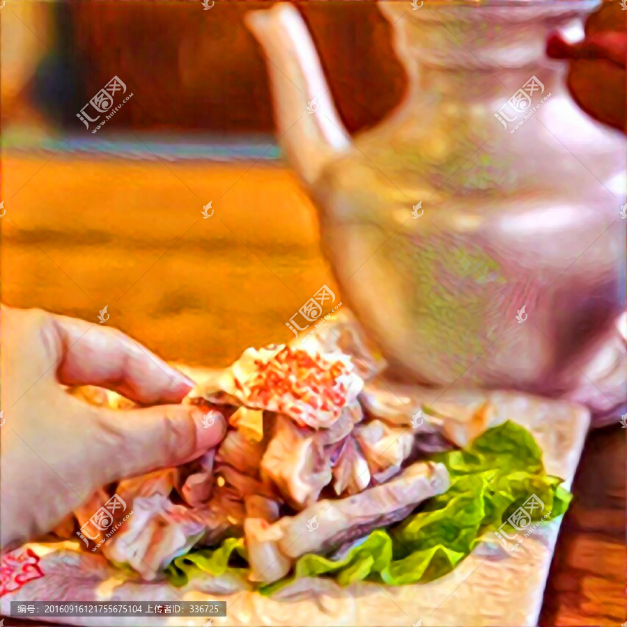 無框畫,手抓羊肉,酥油茶