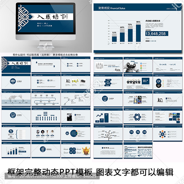 框架完整員工入職培訓(xùn)PPT模板