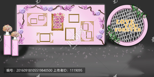 粉色婚禮展示布置