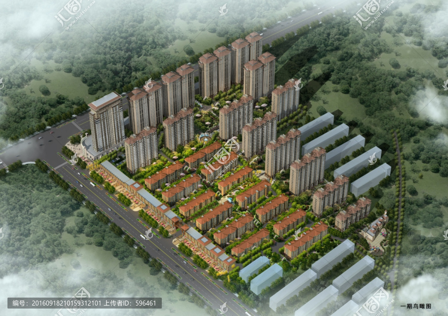住宅小區(qū)鳥瞰圖
