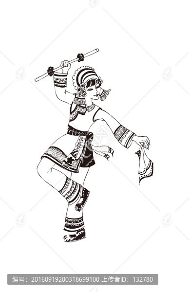 跳舞的大理白族姑娘