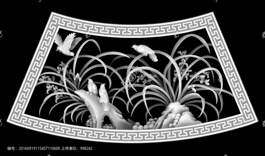 圓桌蘭花灰度圖