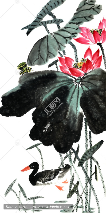 水墨荷花