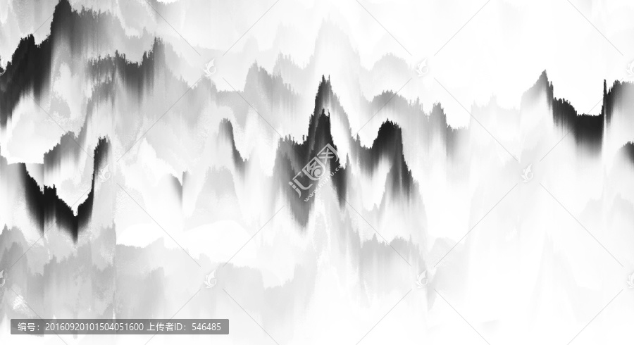 墨跡山水,大幅高清,合層