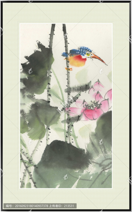 荷花,水墨畫(huà),荷,荷花壁畫(huà)背景