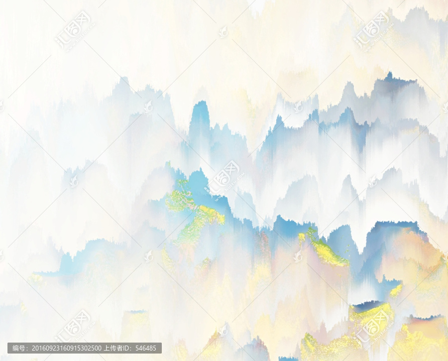 淡墨山水,青綠風(fēng)格,合層