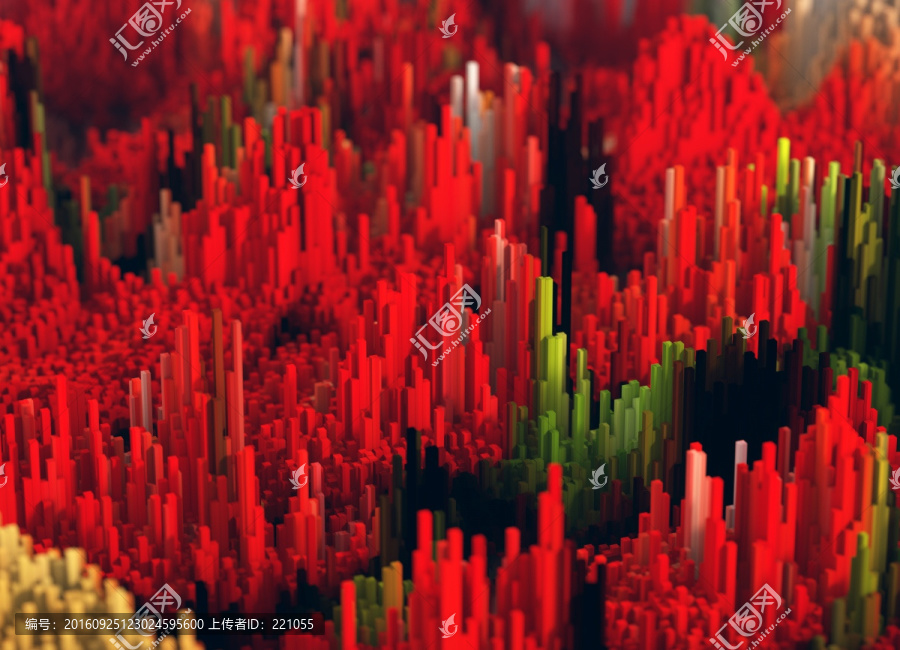 三維針狀圖形組成的藝術(shù)圖案