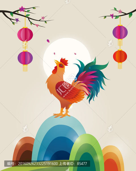 公雞卡通形象,雞年海報