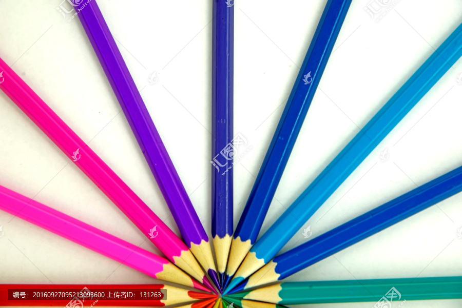彩铅,彩色铅笔,放射,扇形