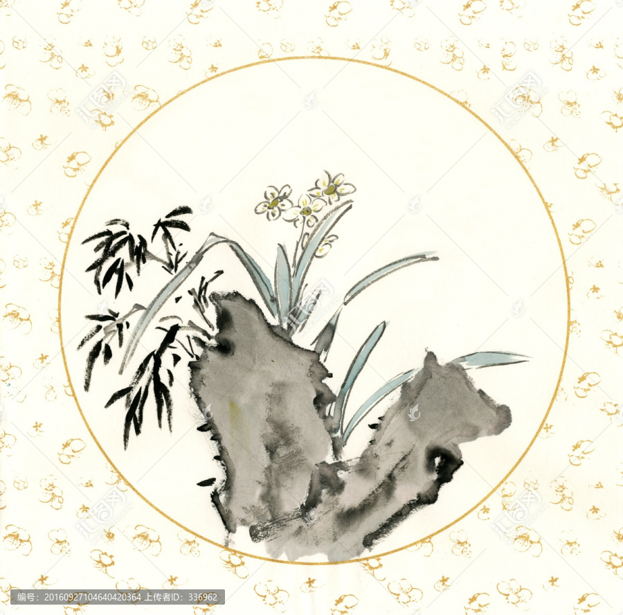 國畫水仙花,國畫竹子