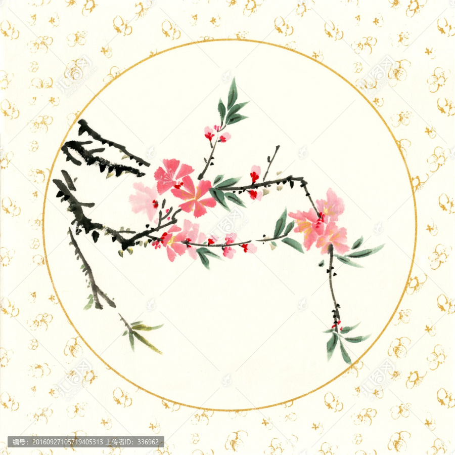 國畫桃花圖