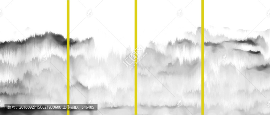 四聯(lián)水墨裝飾畫,合層
