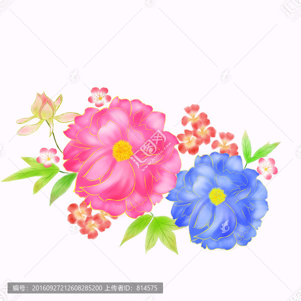 手繪牡丹花