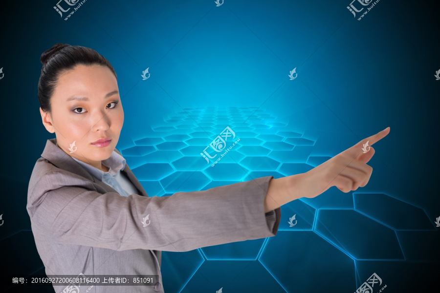 商人伸出手指的復(fù)合形象