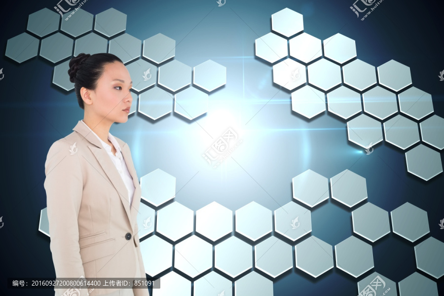 表情嚴(yán)肅的商人的復(fù)合圖像