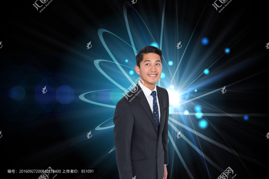 微笑亞洲商人的復(fù)合形象