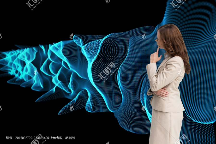 女人面露疑惑的復(fù)合形象