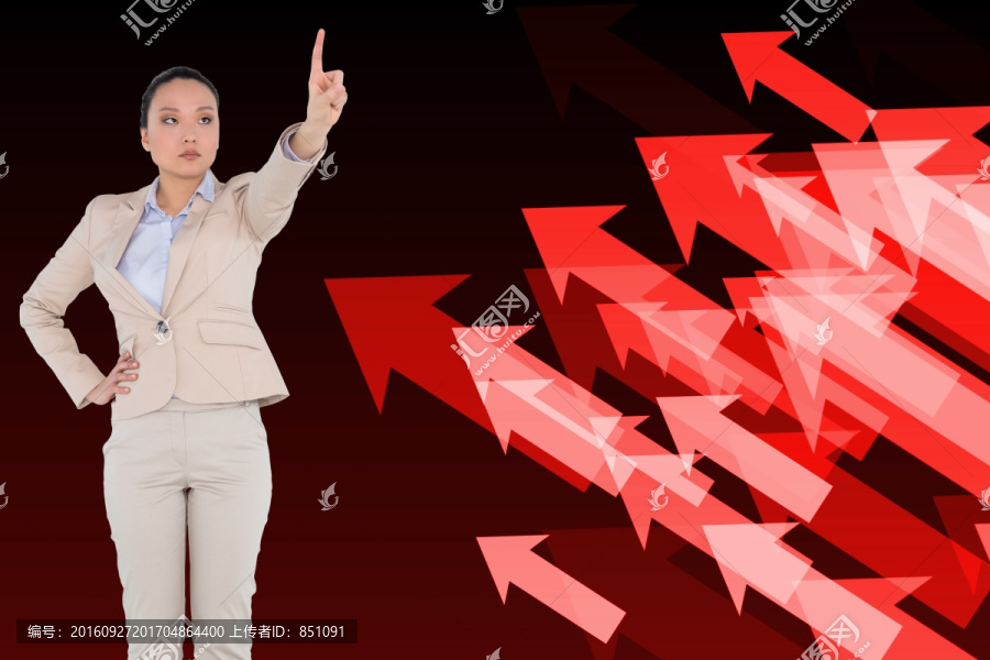 商人指著前方的復(fù)合形象