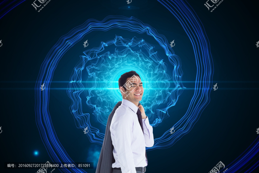 微笑商人站立的復(fù)合形象