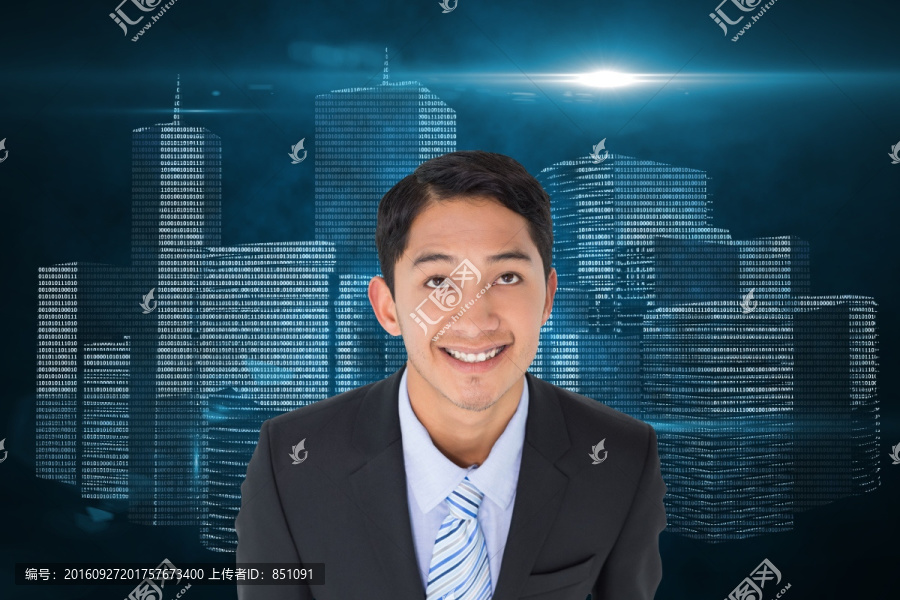 微笑亞洲商人的復(fù)合形象