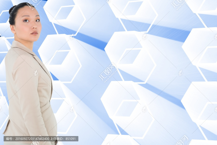 表情嚴肅的商人的復合圖像