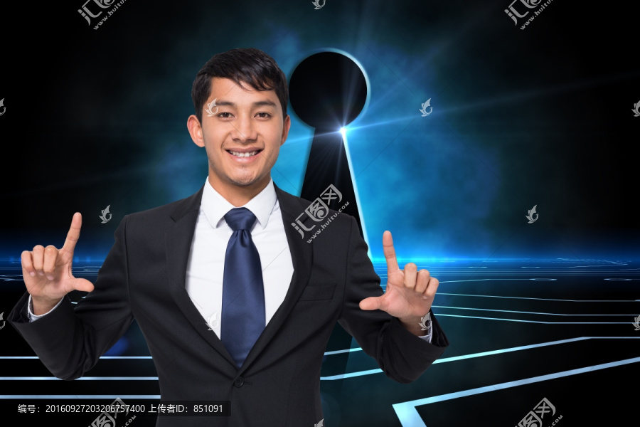 商人微笑著的復合形象