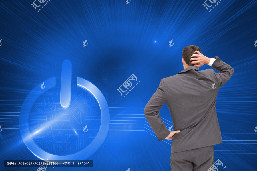 商人單手叉腰的復(fù)合形象