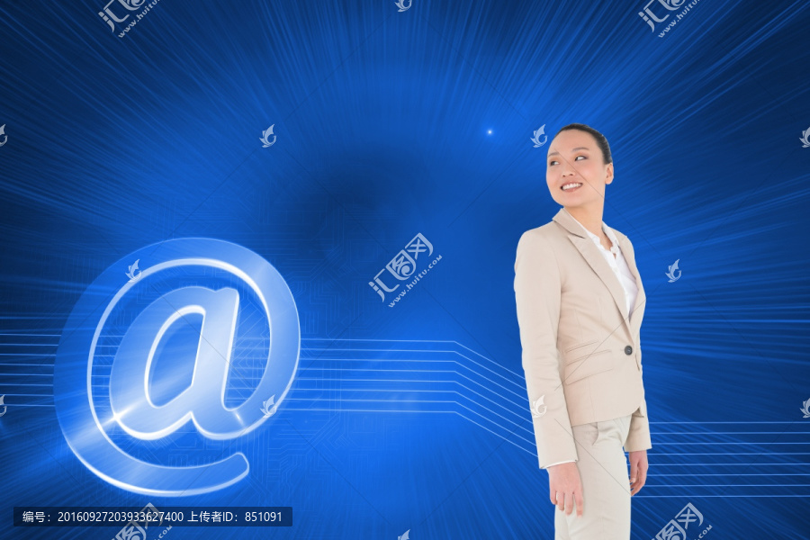 微笑的亞洲商人復(fù)合圖像