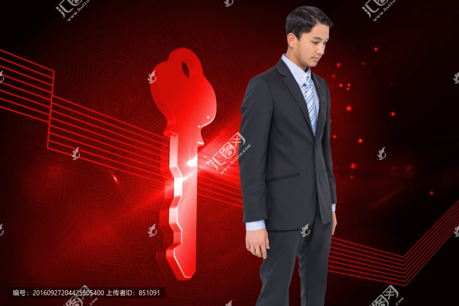 嚴(yán)肅亞洲商人的復(fù)合形象