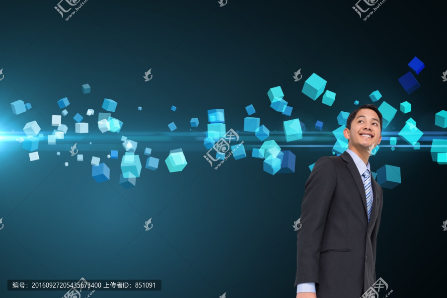 微笑亞洲商人的復(fù)合形象