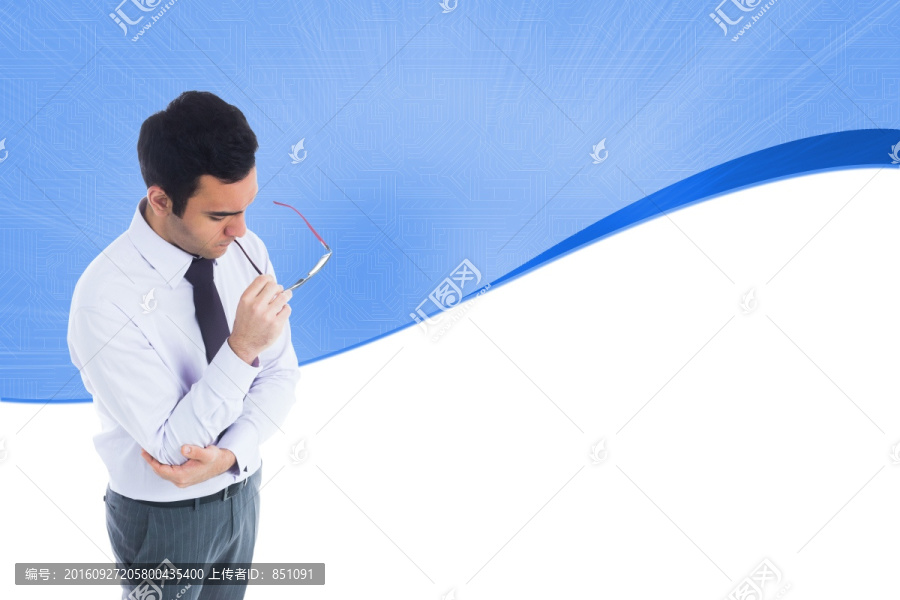 商人拿著眼鏡的復(fù)合圖像