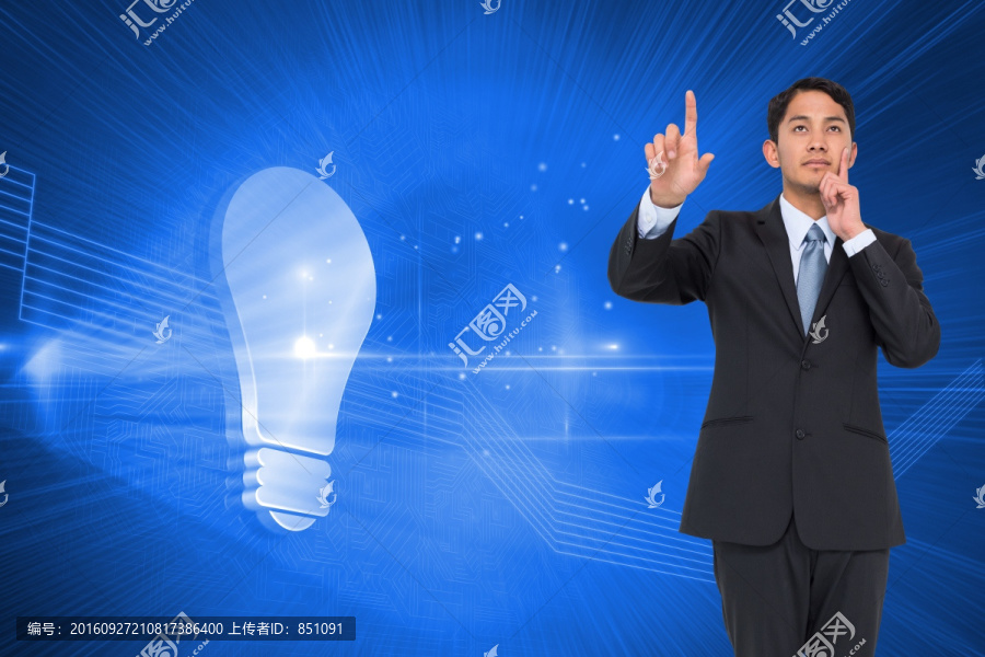 深思熟慮的亞洲商人的復(fù)合形象