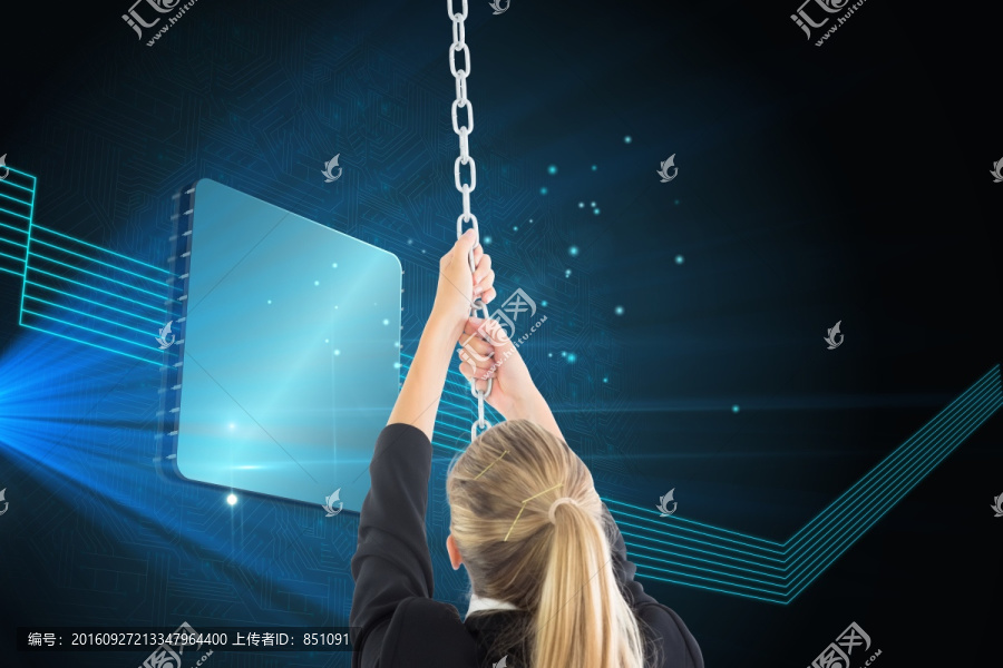 金發(fā)女商人拉鏈復(fù)合圖像