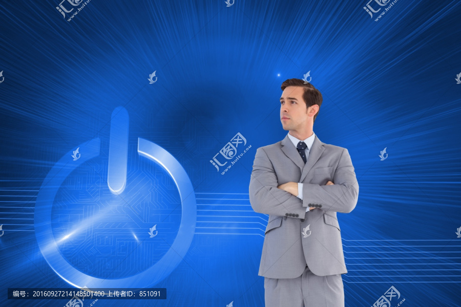 商人交叉著雙手的復(fù)合形象