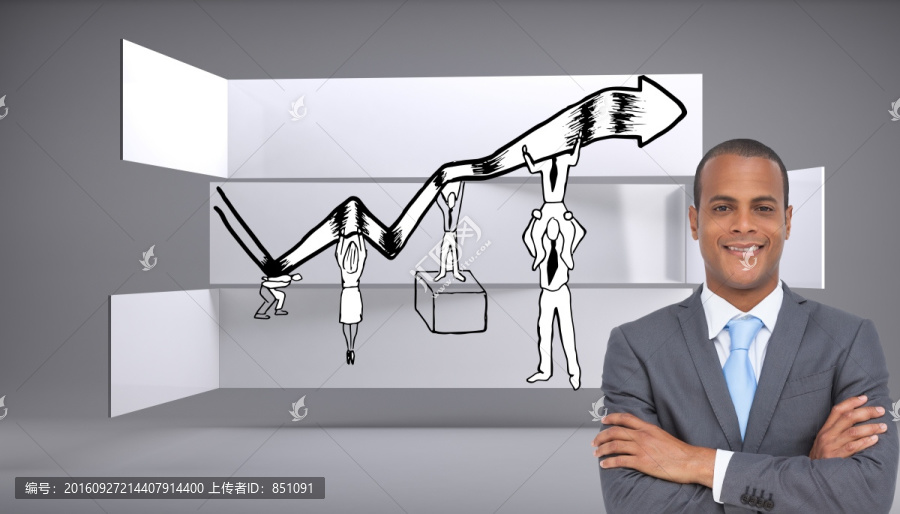 商人雙手抱胸的復(fù)合形象