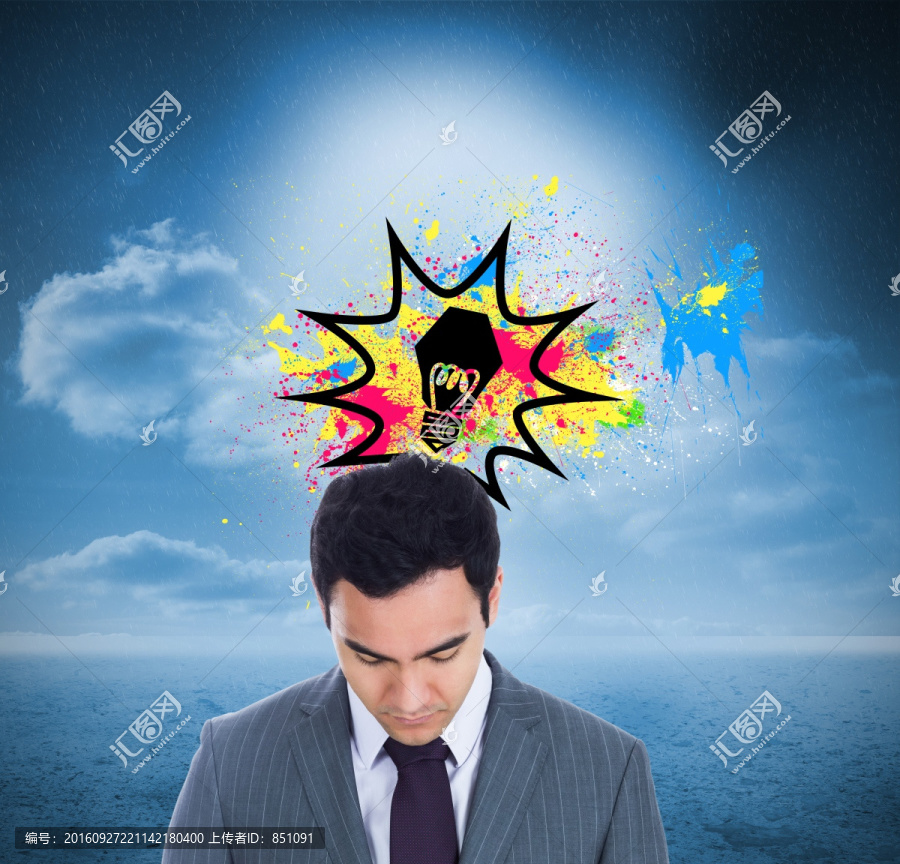 表情嚴肅的商人復(fù)合圖像