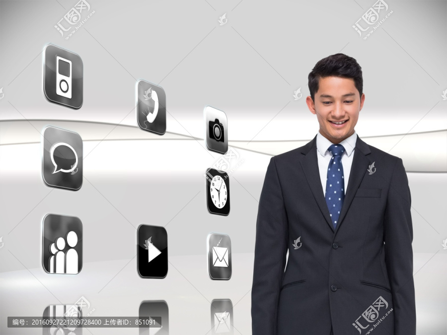 面帶微笑的商人的復(fù)合形象