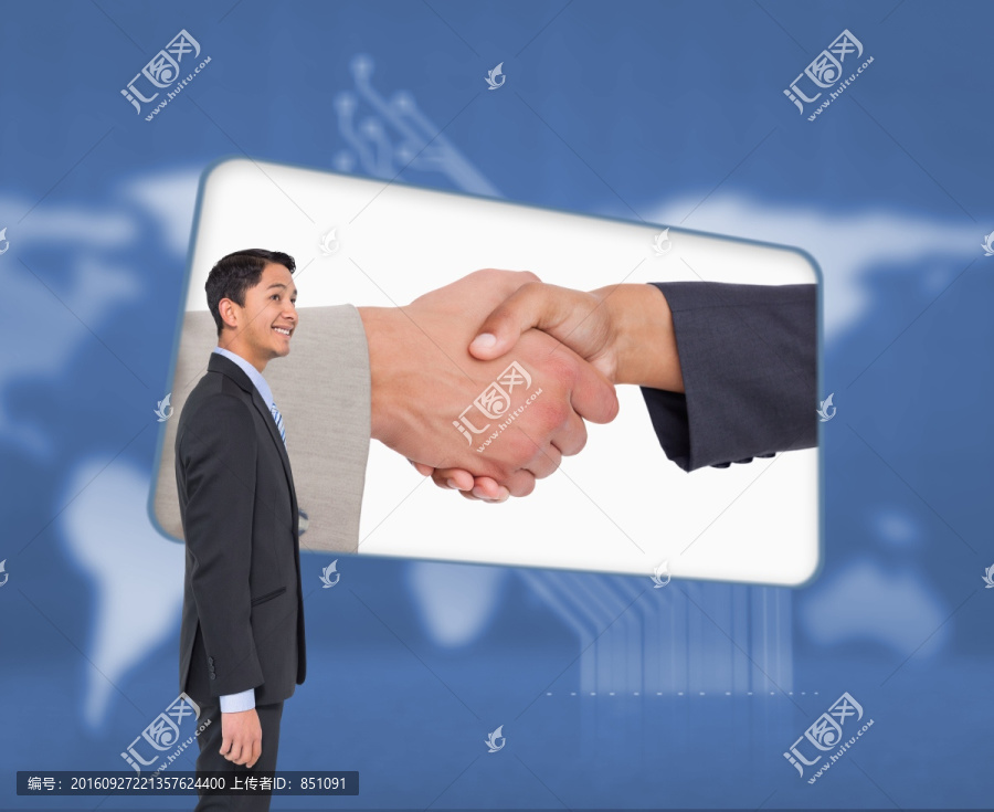 商人握手的復合形象