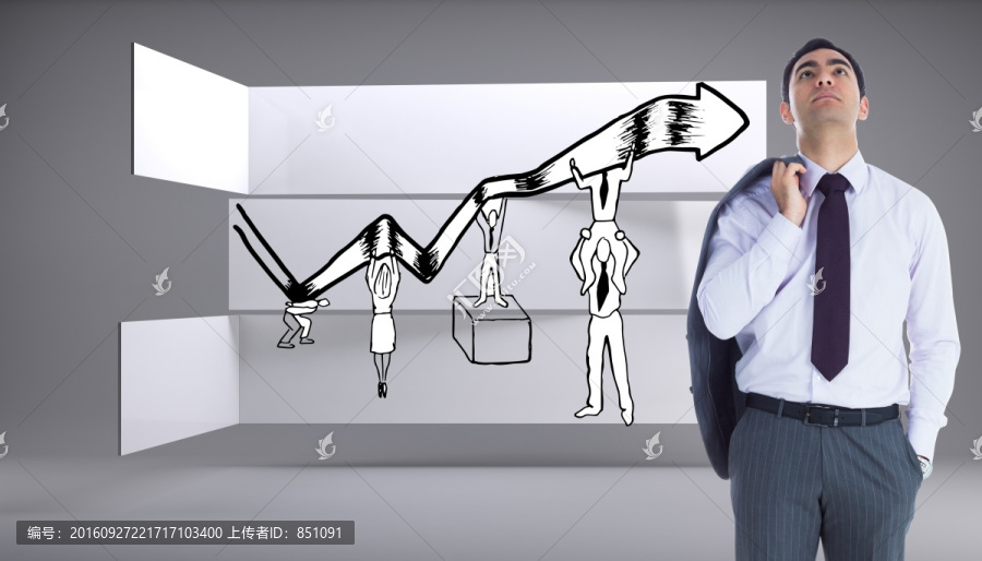 表情嚴(yán)肅的商人的復(fù)合圖像