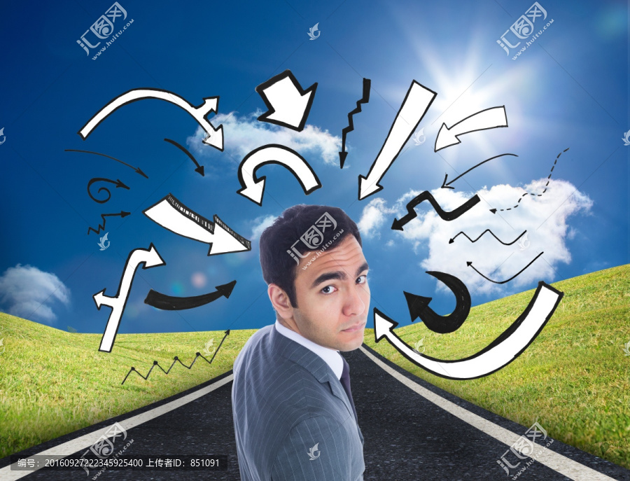 表情嚴(yán)肅的商人復(fù)合圖像