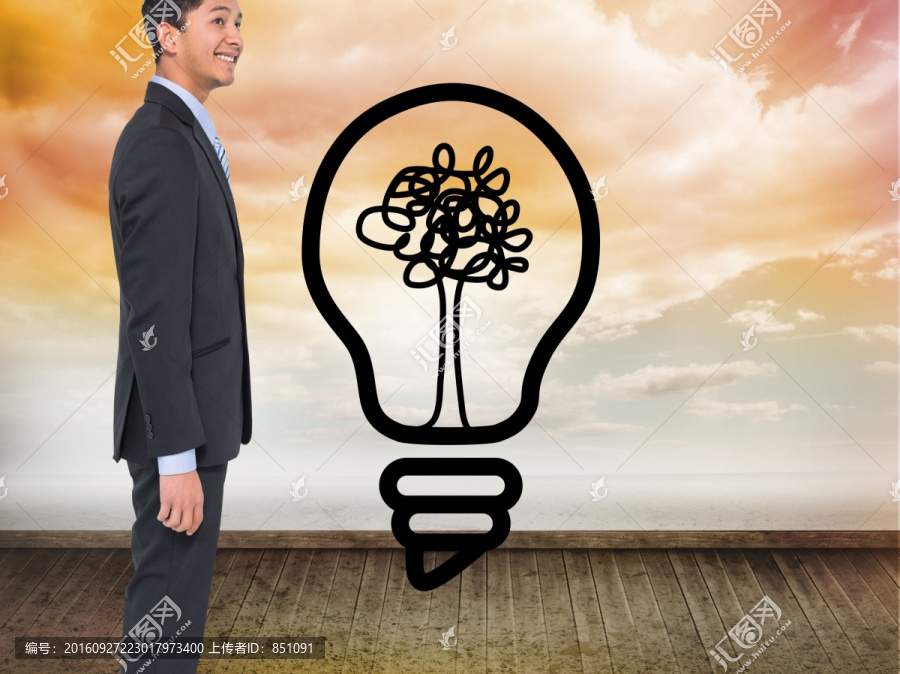 微笑亞洲商人的復(fù)合形象