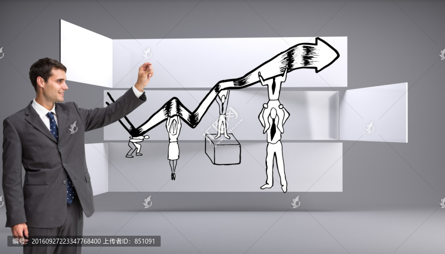 深思熟慮的商人指向復(fù)合圖像