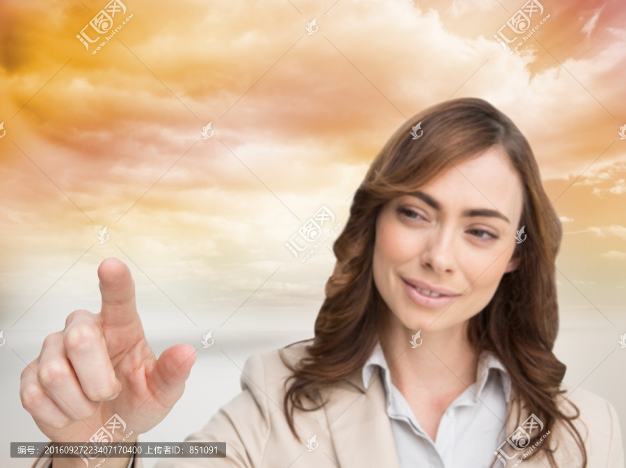深思熟慮的商人指向復合圖像