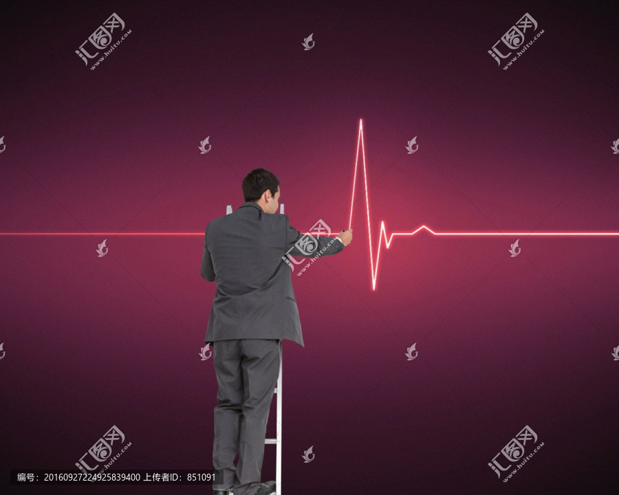 商人站在階梯上的復(fù)合形象