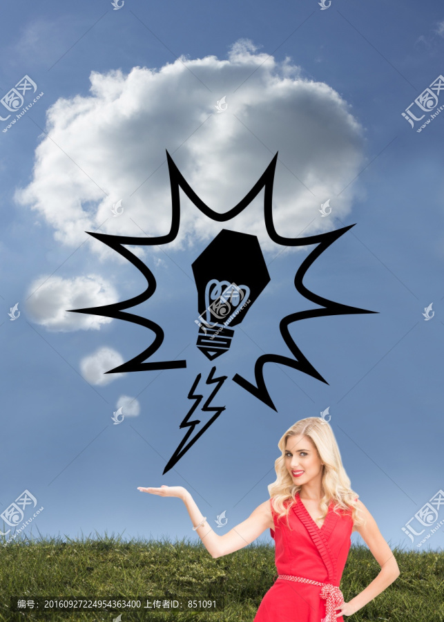 微笑迷人的金發(fā)美女的復(fù)合形象