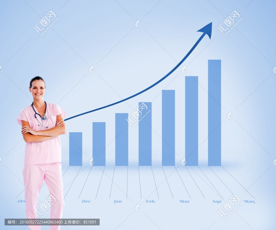 女護(hù)士交叉著雙臂的復(fù)合形象